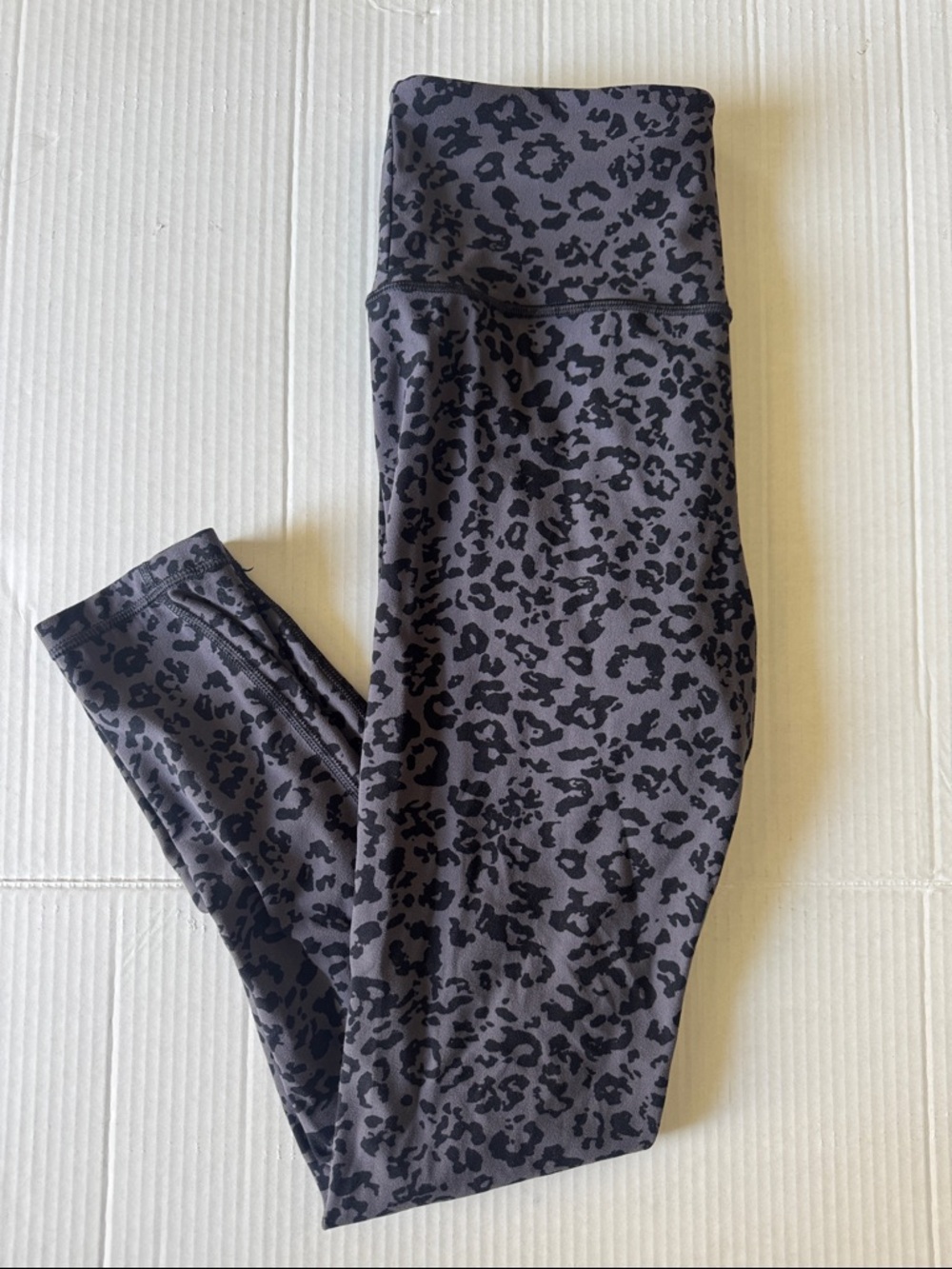 Athleta Gray Charcoal Leopard Print High-Rise Leggings
